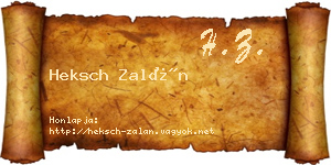 Heksch Zalán névjegykártya